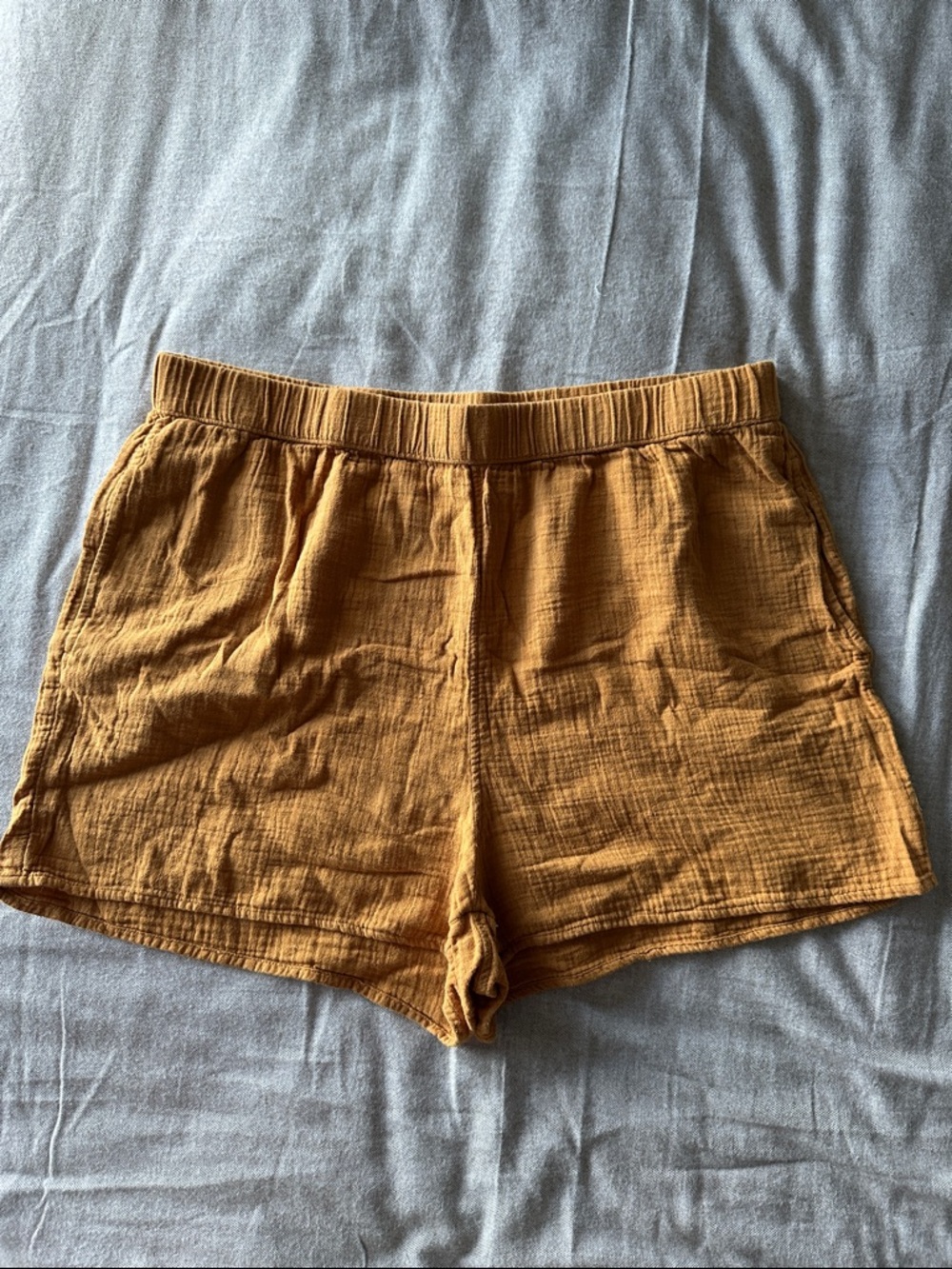 Universal Thread Mustard 💯 % cotton High-Waist Pull-On Shorts